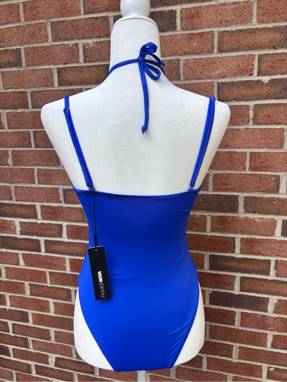 Fashion Nova Royal Blue Cutout One-Piece Swimsuit NWT Size Small - Picture 4 of 4